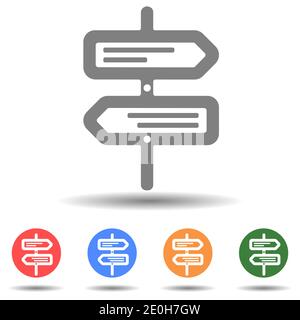 Road sign vector icon in simple style Stock Vector