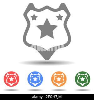 Sheriff police badge sign vector icon isolated Stock Vector