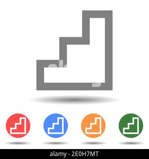 Stairs up vector icon isolated Stock Vector