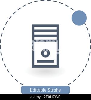 computer vector icon editable stroke outline icons for web and mobile Stock Vector
