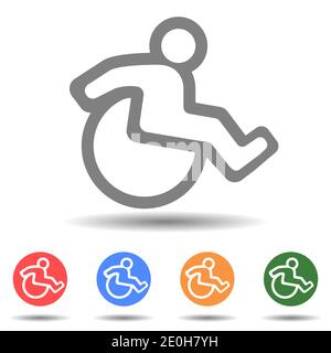 Wheelchair flat icon vector isolated Stock Vector