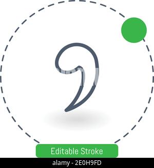 breath mark vector icon editable stroke outline icons for web and mobile Stock Vector
