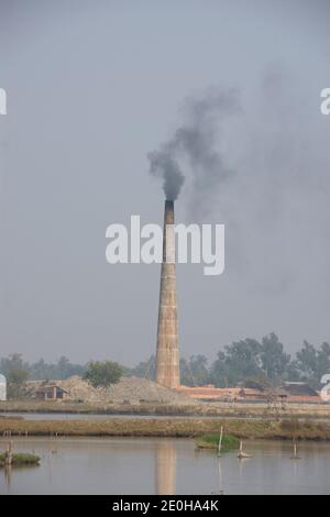 bricks factory of west bengal causing air pollution Stock Photo