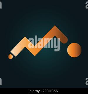 Activity sign. Gradient gold abstract concept with dark background Stock Vector