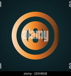 Billiard icon vector logo. Gradient gold concept with dark background Stock Vector