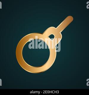 Bomb icon vector logo. Gradient gold metal with dark background Stock Vector