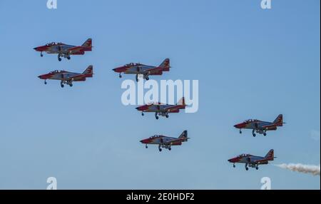 Kunstflugstaffel Patrulla Aguila, ILA 2018, Schoenefeld, Brandenburg, Deutschland Stock Photo