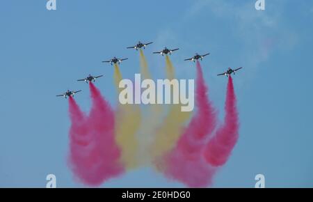 Kunstflugstaffel Patrulla Aguila, ILA 2018, Schoenefeld, Brandenburg, Deutschland Stock Photo