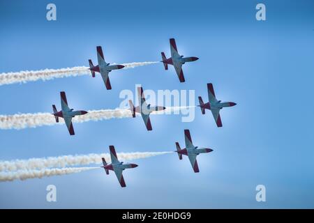 Kunstflugstaffel Patrulla Aguila, ILA 2018, Schoenefeld, Brandenburg, Deutschland Stock Photo