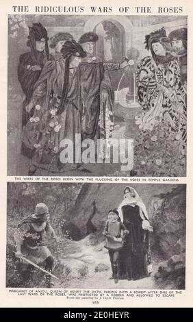 Plucking the Red and White Roses in the Old Temple Gardens Henry