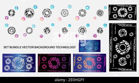 Technology background design collection with circular lines. vector illustration design Stock Vector
