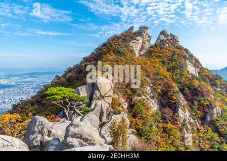 Peaks of Bukhansan national park near Seoul, Republic of Korea Stock Photo