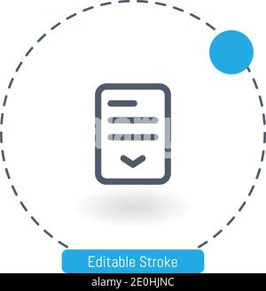 scroll bar vector icon editable stroke outline icons for web and mobile Stock Vector