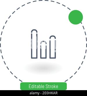 musical sound bars vector icon editable stroke outline icons for web and mobile Stock Vector