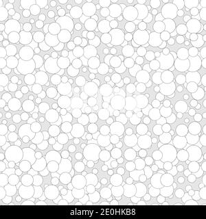 Seamless background with white outline doodle bubbles on gray background Stock Vector