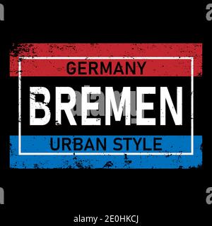 Bremen city vector lettering in German, it's German name of Bremen. German city name and city spelling. Travel concept. Stock Vector