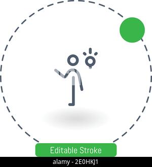 inventor vector icon editable stroke outline icons for web and mobile Stock Vector