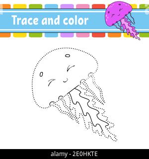 Dot to Dot Jellyfish Coloring Page for Kids Stock Vector Image &amp; Art ...