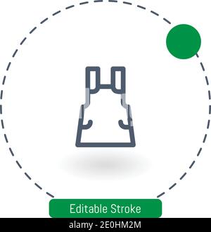 overalls vector icon editable stroke outline icons for web and mobile Stock Vector