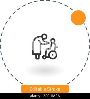 feeding vector icon editable stroke outline icons for web and mobile Stock Vector