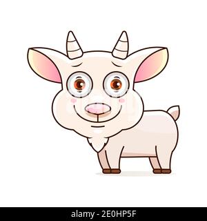 Outlined billy goat. Vector line art illustration coloring page. Stock Vector