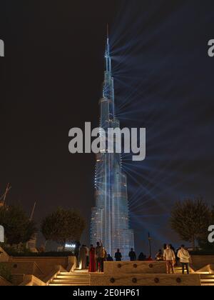 Burj Khalifa New Year's Eve Fireworks 2021 Stock Photo