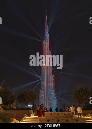 Burj Khalifa New Year's Eve Fireworks 2021 Stock Photo