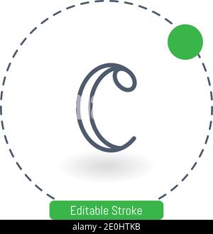 common time vector icon editable stroke outline icons for web and mobile Stock Vector