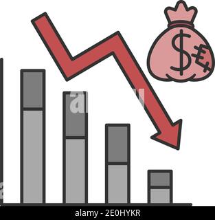 Economic crisis concept. Isolated on white background. Stock Vector