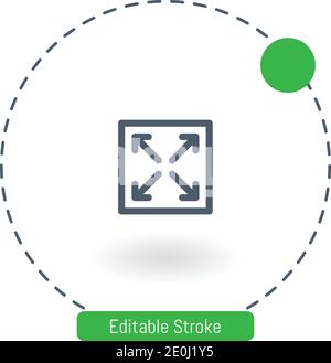fullscreen vector icon editable stroke outline icons for web and mobile Stock Vector