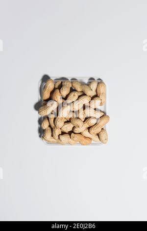 Peanuts in a petri dish Stock Photo