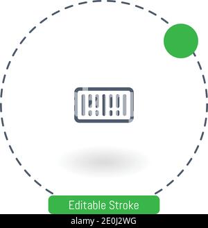 barcode vector icon editable stroke outline icons for web and mobile Stock Vector