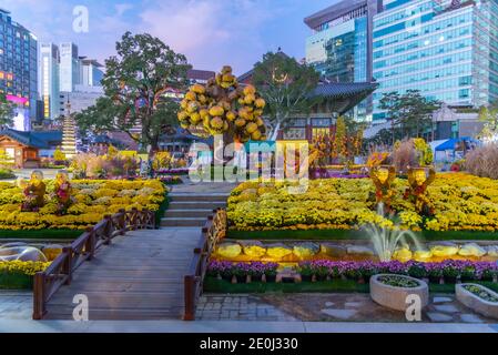 SEOUL, KOREA, NOVEMBER 9, 2019: Morning view of Jogyesa temple at Seoul, Republic of Korea Stock Photo