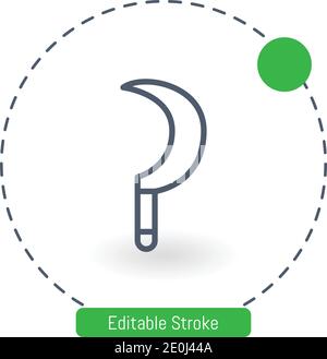 Sickle vector icon editable stroke outline icons for web and mobile Stock Vector