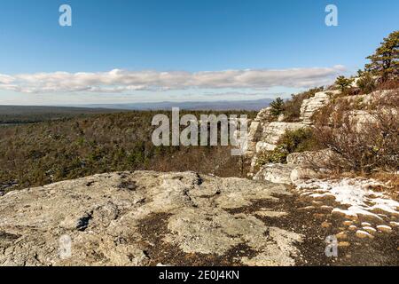 Viewpoint Along the Castle Point Carriage Path in Lake Minnewaska State Park Preserve Stock Photo