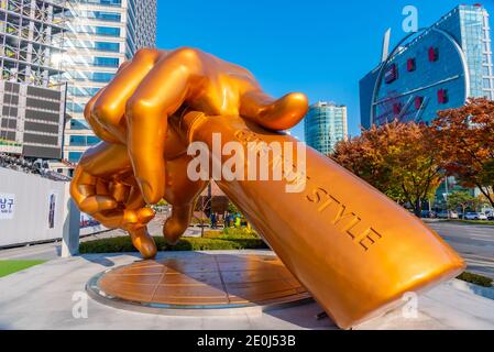SEOUL, KOREA, NOVEMBER 7, 2019: Gangnam style monument in Seoul, Republic of Korea