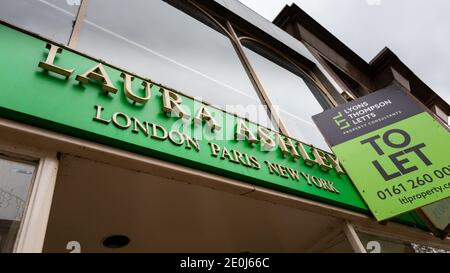 Laura Ashley shop, Preston, England. Closed and to let. Stock Photo