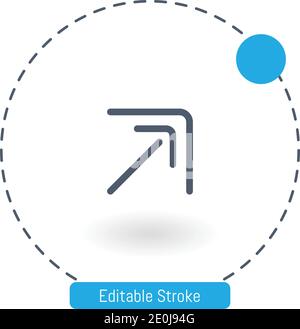 top right vector icon editable stroke outline icons for web and mobile Stock Vector
