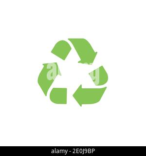 Green recycle or recycling arrows flat icon for apps and websites Stock Vector