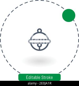 pet bell vector icon editable stroke outline icons for web and mobile Stock Vector