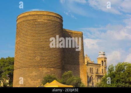 Maiden Tower, a 12th-centry monument in the Old City, UNESCO World Heritage site, Baku, Azerbaijan Stock Photo