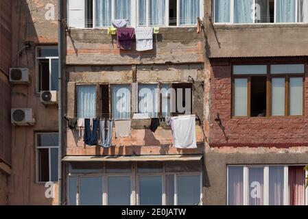Old residential house in the old town, Yerevan, Armenia Stock Photo