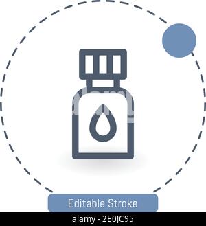 essential oil vector icon editable stroke outline icons for web and mobile Stock Vector