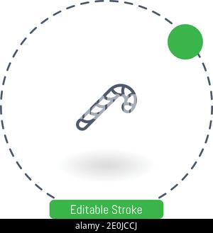 inclined candy cane vector icon editable stroke outline icons for web and mobile Stock Vector