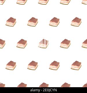 Meat bacon seamless pattern. Vector design for wallpaper, wrapping paper, textile print. Graphic element. Cartoon style. Stock Vector