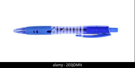Blue pen isolated on white background Stock Photo