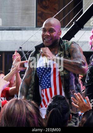 Flo Rida performs during the NBC Today Show Concert Series in Rockefeller Center in New York City, NY, USA on July 06, 2012. Photo by Donna Ward/ABACAPRESS.COM Stock Photo