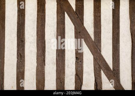 Texture of an old wooden and half-timbered house wall Stock Photo