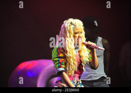 Nicki Minaj performing during a sold out show at the Chicago Theater in Chicago, Illinois on July 16, 2012. Photo by Cindy Barrymore/ABACAPRESS.COM Stock Photo
