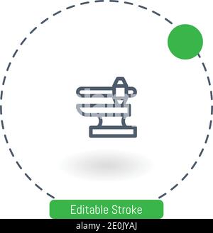 anvil vector icon editable stroke outline icons for web and mobile Stock Vector